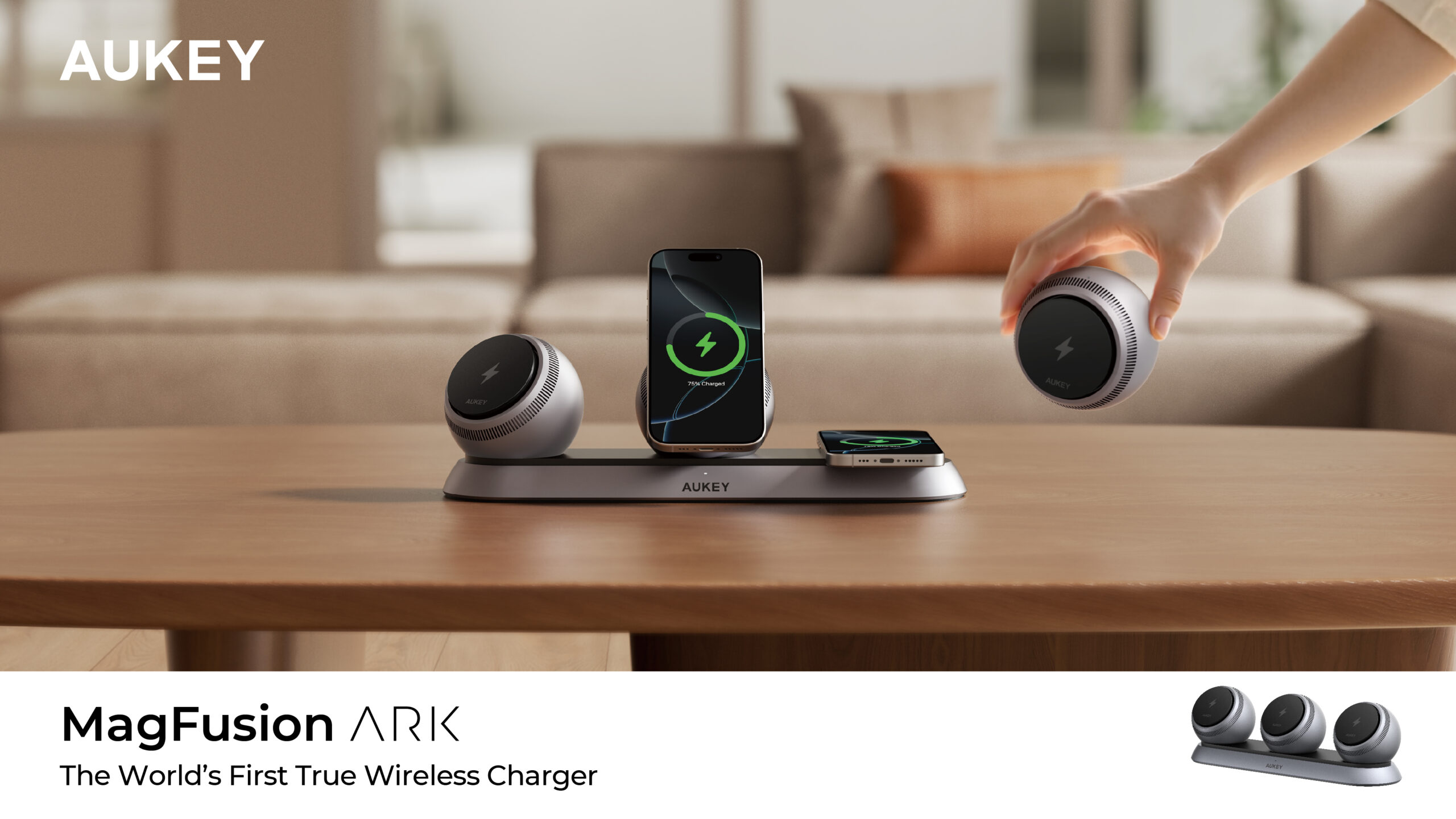AUKEY presenta il MagFusion Ark: il primo caricatore wireless modulare