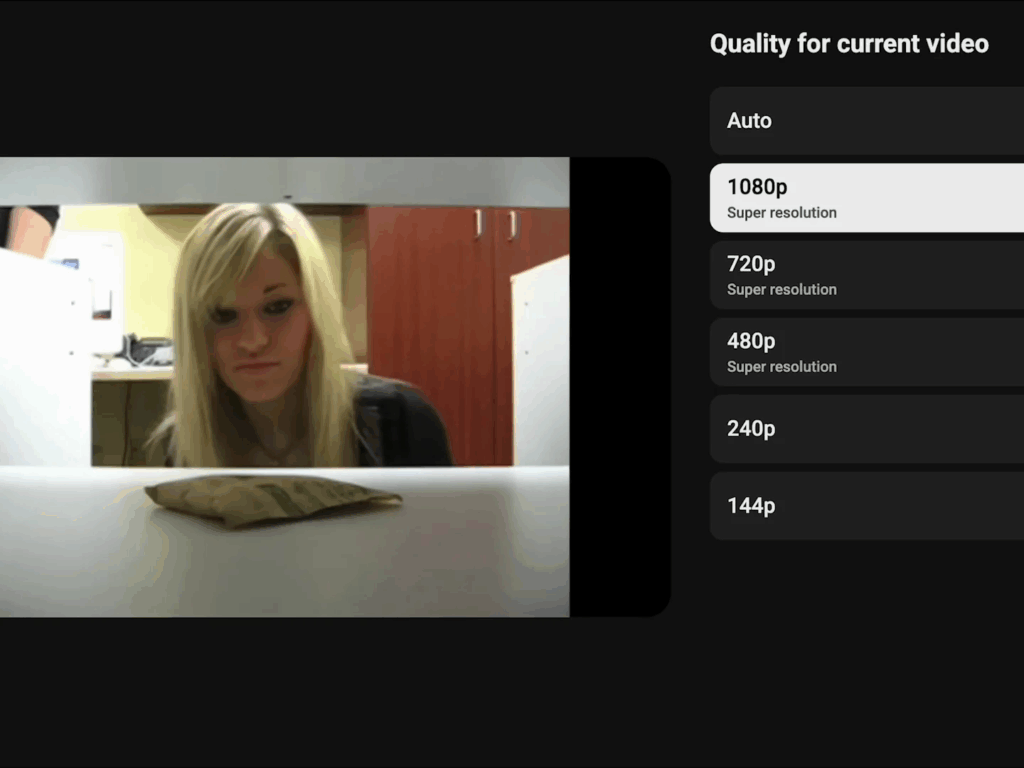 Youtube Super Resolution in azione