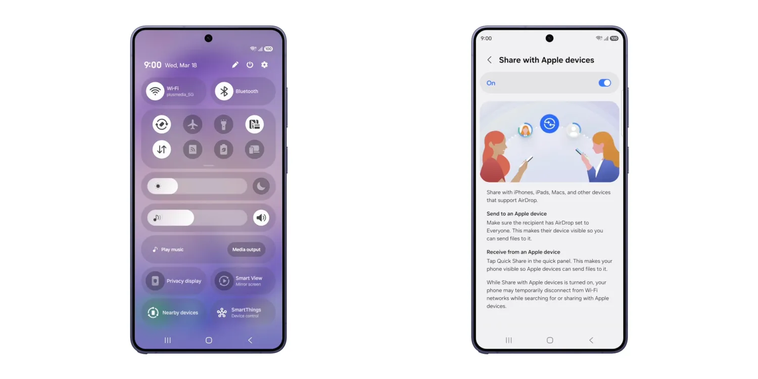 AirDrop tramite Quick Share