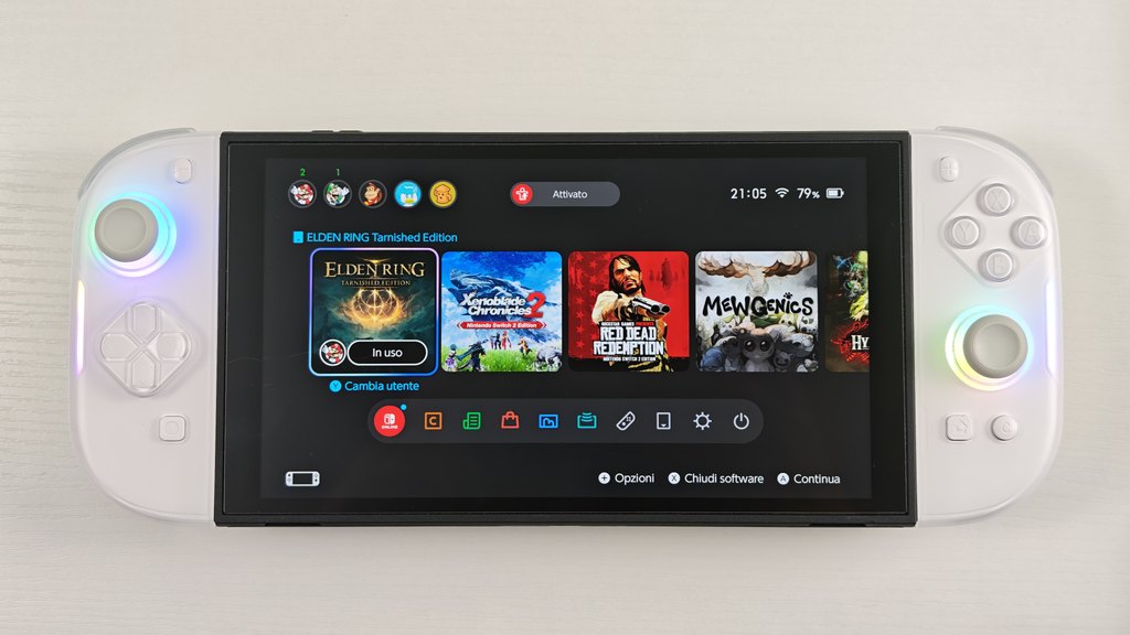 IINE Twin Lumina Wireless Joypad per Switch 2 nella confezione