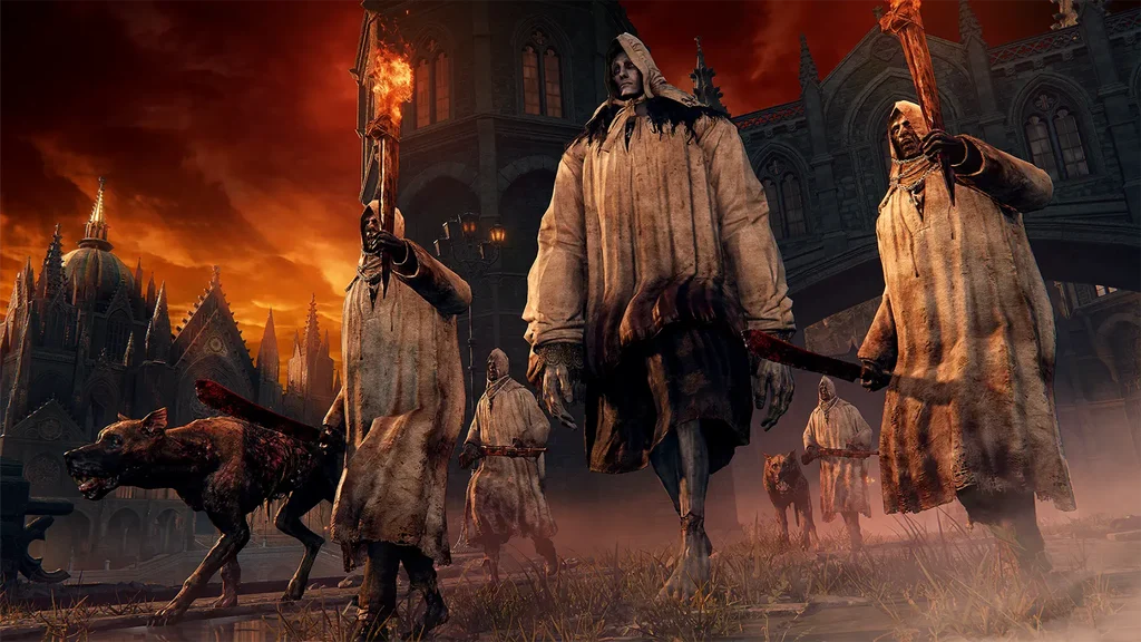 Un gruppo di nemici comandati dall'IA in The Duskbloods. La mappa di gioco sarà piena di npc da combatter per potenziarsi ed alzare il proprio livello.