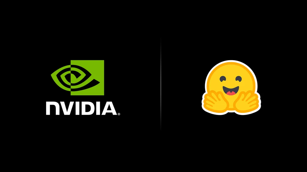 Immagine che mostra il logo NVIDIA e Hugging Face pubblicata sul blog ufficiale dell'azienda, simbolo dell'acquisizione in corso.
