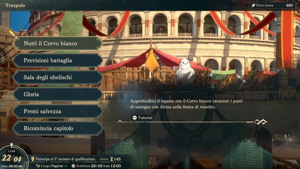 Fire Emblem Fortune's Weave: Nutrire il corvo bianco è una delle attività settimanali da non perdere assolutamente.