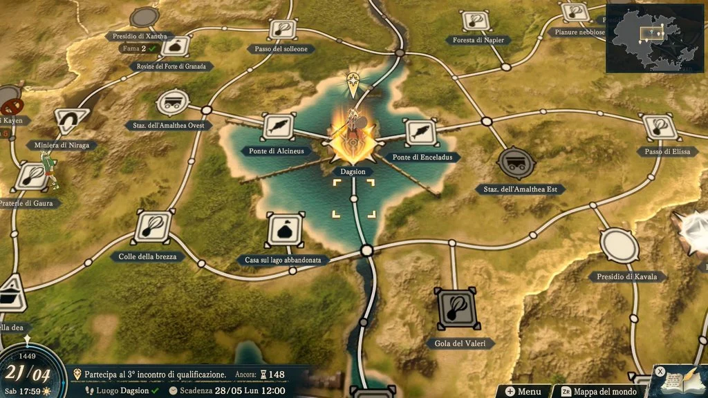 Fire Emblem Fortune's Weave: piccola porzione della mappa di Dagda, che vedrà lo svolgersi le vostre scorribande.