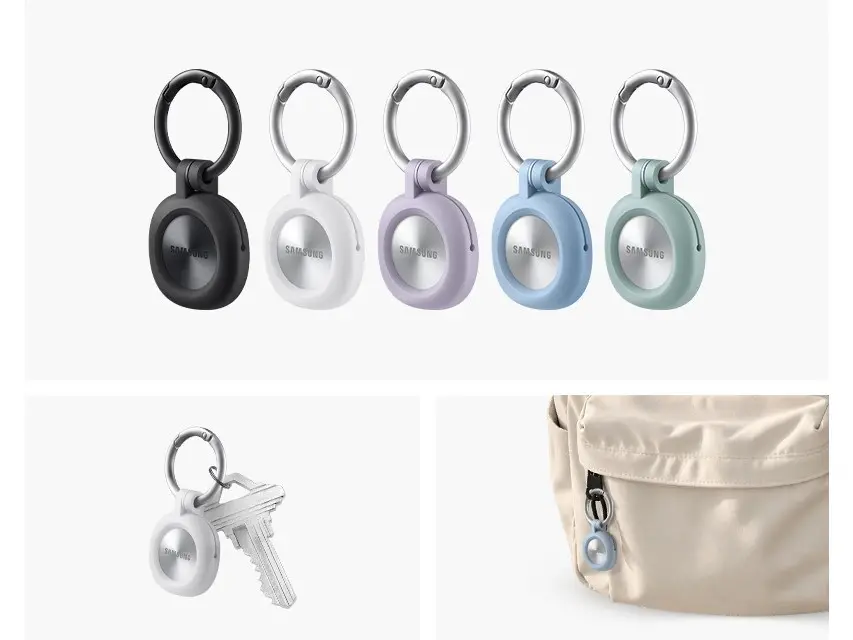 Il Galaxy SmartTag3 è piccolo ed elegante, e può essere utilizzato per tracciare chiavi, borse, e altri oggetti.